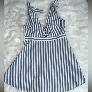 ZAFUL Blue and White striped dress